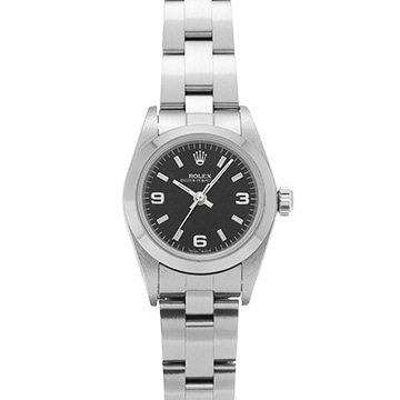 ロレックス オイスターパーペチュアル 76080 ブラック レディース 時計 【中古】【wristwatch】