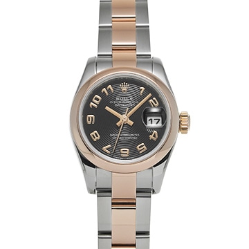 ロレックス デイトジャスト 179161 ブラックコンセントリック レディース 時計 【中古】【wristwatch】