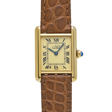 カルティエ マストタンク ヴェルメイユ SM W1003154 アイボリー レディース 時計 【中古】【wristwatch】