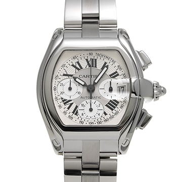 カルティエ ロードスター クロノグラフ W62006X6 シルバー メンズ 時計 【中古】【wristwatch】