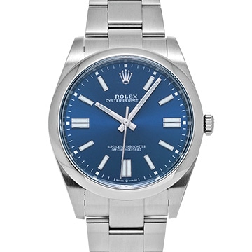 ロレックス オイスターパーペチュアル 41 124300 ブライトブルー メンズ 時計 【中古】【wristwatch】
