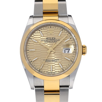 ロレックス デイトジャスト 36 126203 ゴールデン フルーテッドモチーフ メンズ 時計 【中古】【wristwatch】
