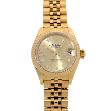 ロレックス レディ デイトジャスト 28 279178G シャンパン/ダイヤモンド レディース 時計 【中古】【wristwatch】
