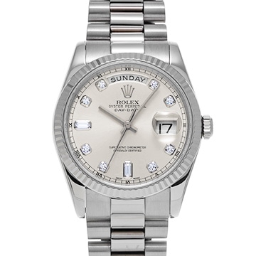ロレックス デイデイト 118239A シルバー/ダイヤモンド メンズ 時計 【中古】【wristwatch】