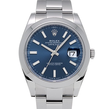 ロレックス デイトジャスト 41 126300 ブライトブルー メンズ 時計 【中古】【wristwatch】