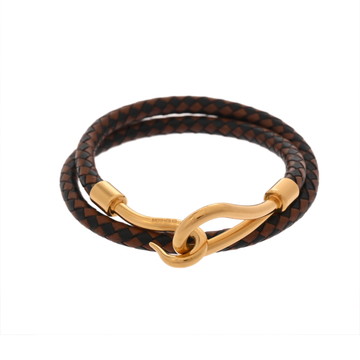 エルメス ジャンボ ドゥブルトゥール ブラウン/ブラック/ゴールド金具 ヴォースイフト レディース ジュエリー 【中古】【jewelry】