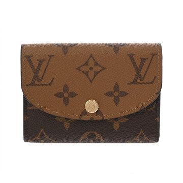 ルイ ヴィトン モノグラムリバース ポルトモネ ロザリ ブラウン モノグラムキャンバス レディース 財布 【中古】【purse】