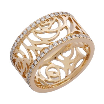 シャネル カメリアリング #46 ゴールド K18イエローゴールド YG レディース ジュエリー 【中古】【jewelry】