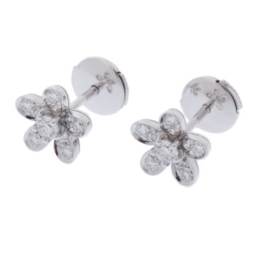 ヴァン クリーフ&アーペル ソクラテス ピアス 1フラワー シルバー VCARG44100 K18ホワイトゴールド WG レディース ジュエリー 【中古】【jewelry】