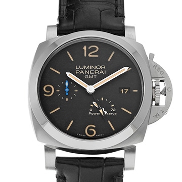 パネライ ルミノール GMT パワーリザーブ PAM01321 ブラック メンズ 時計 【中古】【wristwatch】