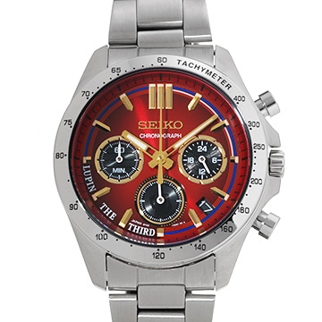 セイコー ルパン三世×セイコー オフィシャルウオッチ 8T63-02X0 ワインレッド メンズ 時計 【中古】【wristwatch】