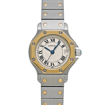 カルティエ サントス オクタゴン SM W2001683 アイボリー レディース 時計 【中古】【wristwatch】