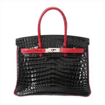 エルメス バーキン 30 ブラック/ブレイズ ニロティカスリセ レディース バッグ 【中古】【bag】