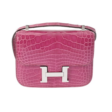 エルメス ミニミニ コンスタンス マイクロ フューシャピンク アリゲーターリセ レディース バッグ 【中古】【bag】