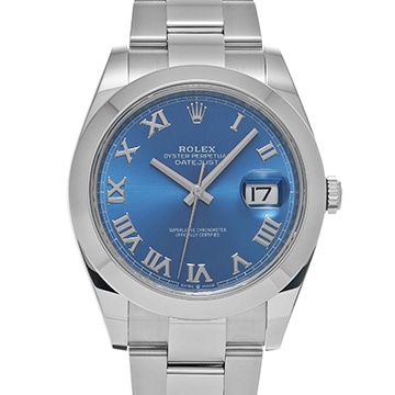 ロレックス デイトジャスト 41 126300 アズーロブルー メンズ 時計 【中古】【wristwatch】
