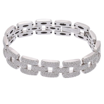 ショパール ブリックリンクデザイン ブレスレット フルパヴェ シルバー S85/2672 K18ホワイトゴールド WG レディース ジュエリー 【中古】【jewelry】