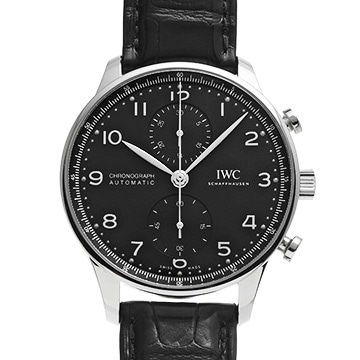 IWC ポルトギーゼ クロノグラフ IW371609 ブラック メンズ 時計 【中古】【wristwatch】