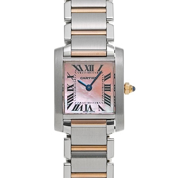 カルティエ タンクフランセーズ SM W51027Q4 ピンクシェル レディース 時計 【中古】【wristwatch】