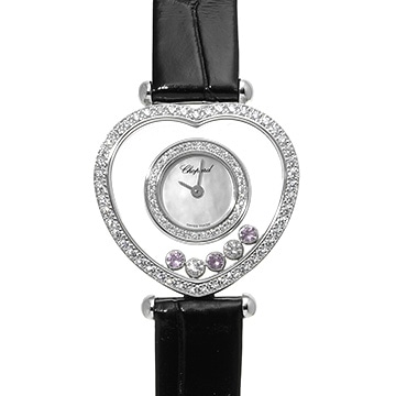 ショパール ハッピーダイヤモンド ハート 20/4516 ホワイトシェル/ムービングダイヤモンド レディース 時計 【中古】【wristwatch】