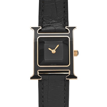 エルメス Hウォッチ PM W049066WW-00 ブラック レディース 時計 【中古】【wristwatch】