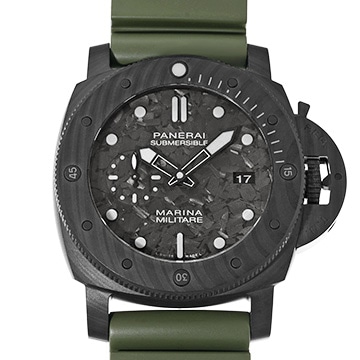 パネライ サブマーシブル マリーナ ミリターレ カーボテック 47mm PAM00979 ブラック メンズ 時計 【中古】【wristwatch】