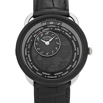 エルメス アルソー ル タン ヴォヤジャー デュアルタイム AR10.741 ブラック レディース 時計 【中古】【wristwatch】