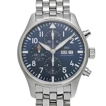 IWC パイロットウォッチ クロノグラフ プティ・プランス IW377717 ブルー メンズ 時計 【中古】【wristwatch】