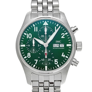 IWC パイロットウォッチ クロノグラフ 41 IW388104 グリーン メンズ 時計 【中古】【wristwatch】