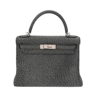 エルメス ケリー 28 内縫い ブラックダルメシアン ブッフルスキッパー レディース バッグ 【中古】【bag】