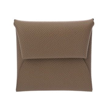 エルメス バスティア エトゥープ/シルバー金具 ヴォーエプソン ユニセックス 財布 【未使用】【purse】