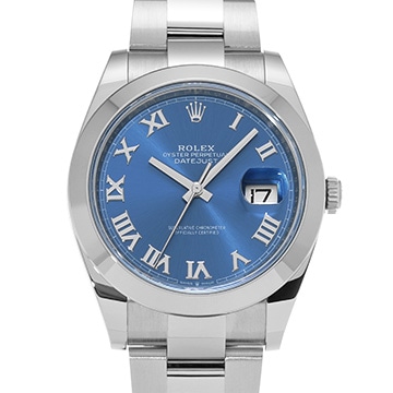 ロレックス デイトジャスト 41 126300 ブライトブルー メンズ 時計 【中古】【wristwatch】