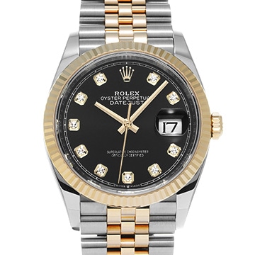 ロレックス デイトジャスト 36 126233G ブラック/ダイヤモンド メンズ 時計 【中古】【wristwatch】