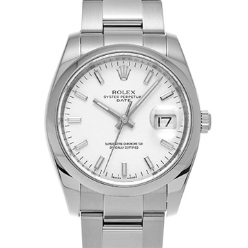 ロレックス オイスターパーペチュアル デイト 115200 ホワイト メンズ 時計 【中古】【wristwatch】