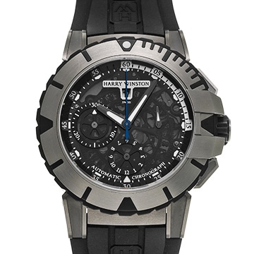 ハリー ウィンストン オーシャン スポーツ クロノグラフ 411/MCA44ZC.K ブラック メンズ 時計 【中古】【wristwatch】