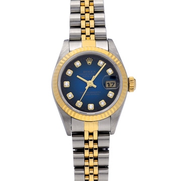 ロレックス デイトジャスト 79173G ブルー・グラデーション/ダイヤモンド レディース 時計 【中古】【wristwatch】