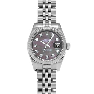 ロレックス デイトジャスト 179174NG ブラックシェル/ダイヤモンド レディース 時計 【中古】【wristwatch】