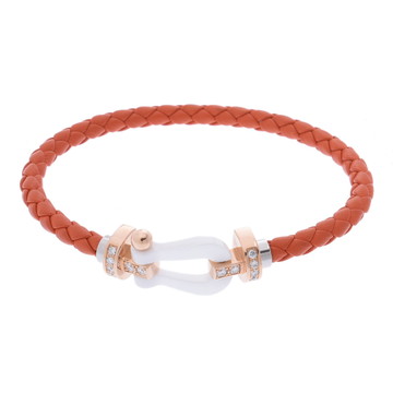 フレッド フォース10ブレスレット LM #17 ゴールド 0B0040 K18ピンクゴールド PG/ホワイトセラミック/ステンレススティール レディース ジュエリー 【中古】【jewelry】