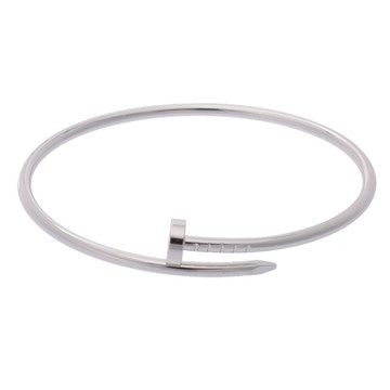 カルティエ ジュストアンクルブレスレット SM #17 シルバー K18ホワイトゴールド WG レディース ジュエリー 【中古】【jewelry】