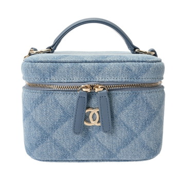 シャネル マトラッセ スモール ヴァニティケース ブルー AS3171 デニム レディース バッグ 【中古】【bag】