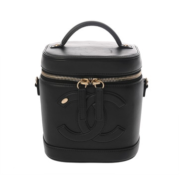 シャネル バニティ チェーンショルダー 2WAY  ブラック AS0323 カーフスキン レディース バッグ 【中古】【bag】
