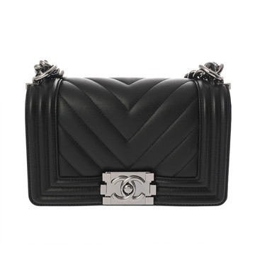 シャネル ボーイシャネル/Vステッチ チェーンショルダー 20 ブラック A67085 カーフスキン レディース バッグ 【中古】【bag】