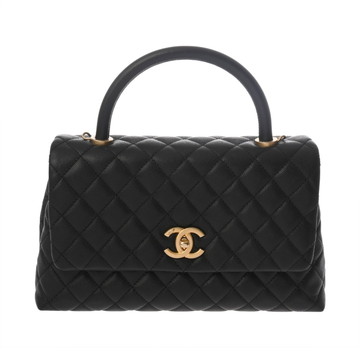 シャネル マトラッセ ココハンドル S ブラック A92991 キャビアスキン レディース バッグ 【中古】【bag】