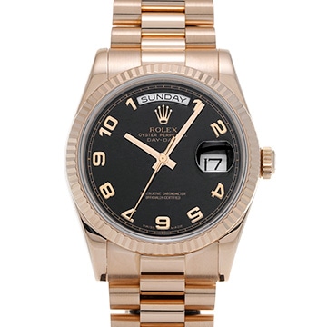 ロレックス デイデイト 118235 ブラック メンズ 時計 【中古】【wristwatch】