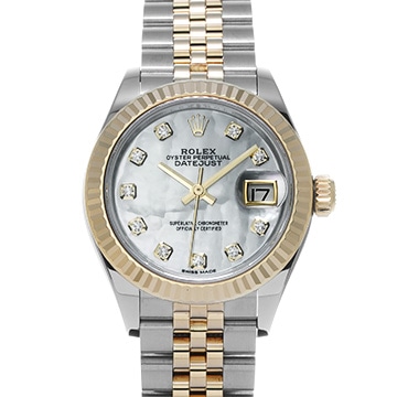 ロレックス レディ デイトジャスト 28 279173NG ホワイトシェル/ダイヤモンド レディース 時計 【中古】【wristwatch】