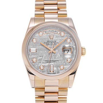 ロレックス デイデイト 36 118205A メテオライト/ダイヤモンド メンズ 時計 【中古】【wristwatch】