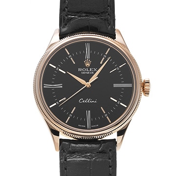 ロレックス チェリーニ タイム 50505 ブラック メンズ 時計 【中古】【wristwatch】