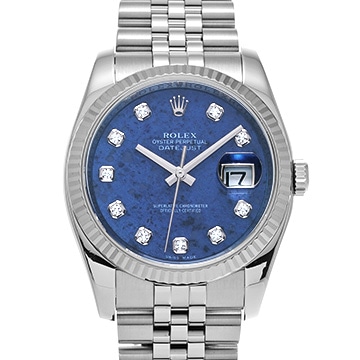 ロレックス デイトジャスト 116234G ソーダライト/ダイヤモンド メンズ 時計 【中古】【wristwatch】