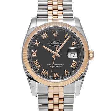 ロレックス デイトジャスト 116231 ブラック メンズ 時計 【中古】【wristwatch】