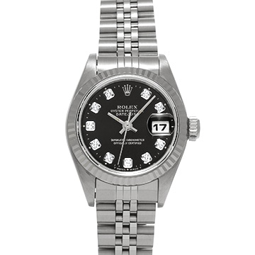 ロレックス デイトジャスト 69174G ブラック/ダイヤモンド レディース 時計 【中古】【wristwatch】