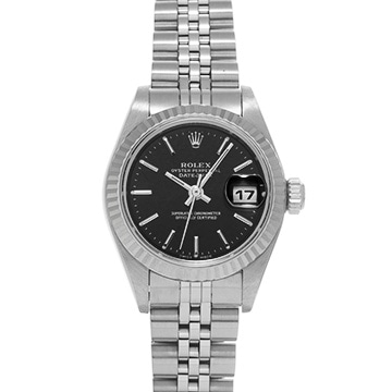ロレックス デイトジャスト 79174 ブラック レディース 時計 【中古】【wristwatch】